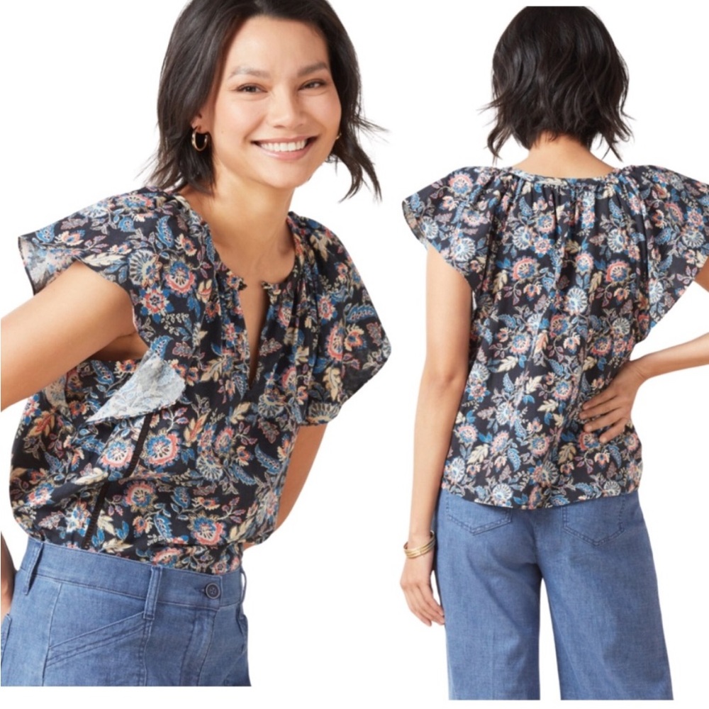 Floral Black Blouse